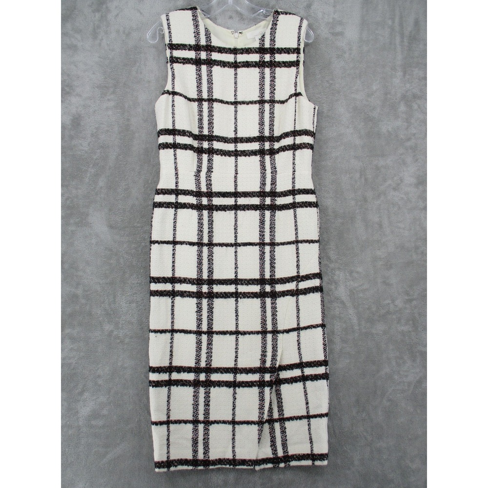 Emerson Rose Dress 10 Plaid Sleeveless Tweed Midi Sheath Career Preppy Pencil